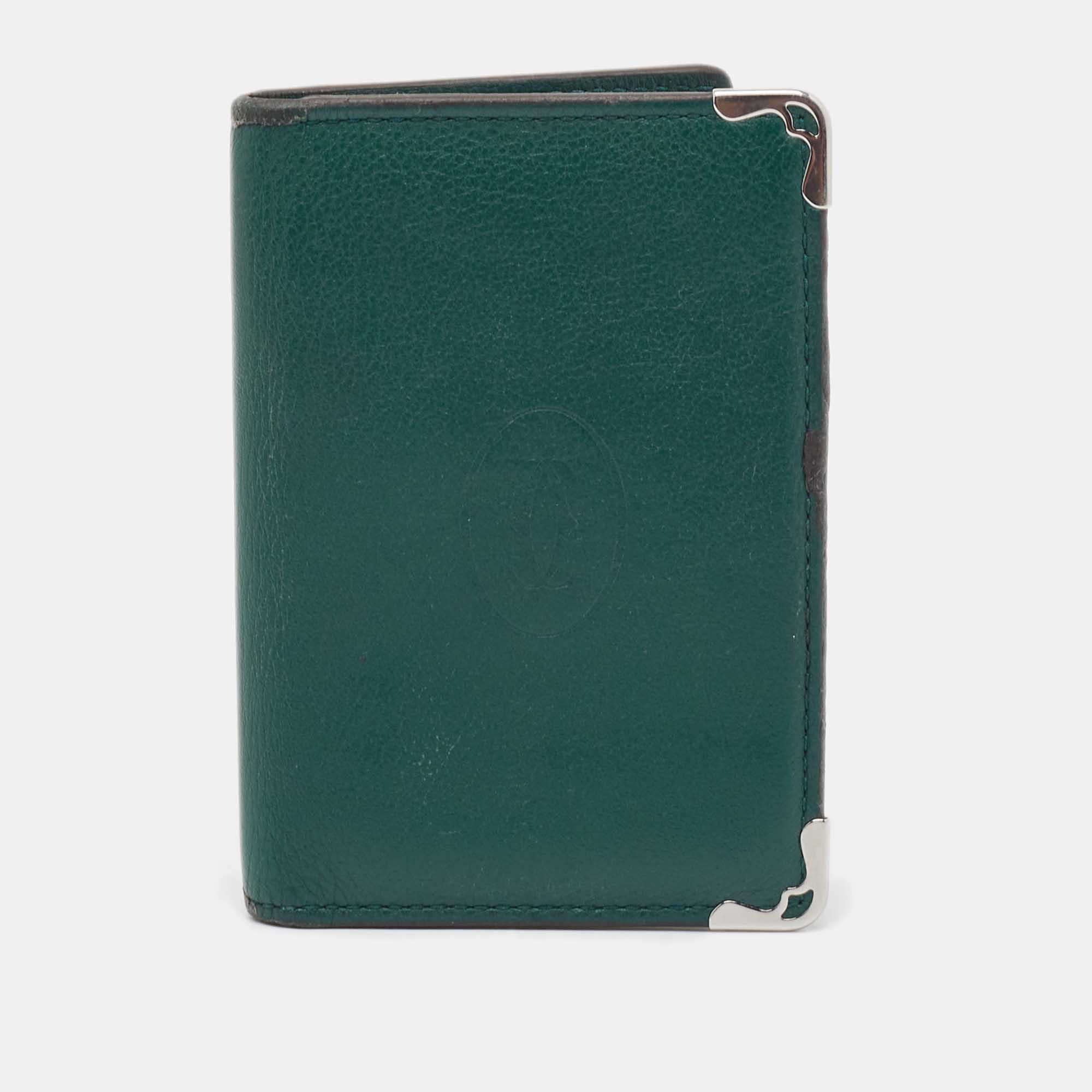 

Cartier Green Leather Must de Cartier Card Case