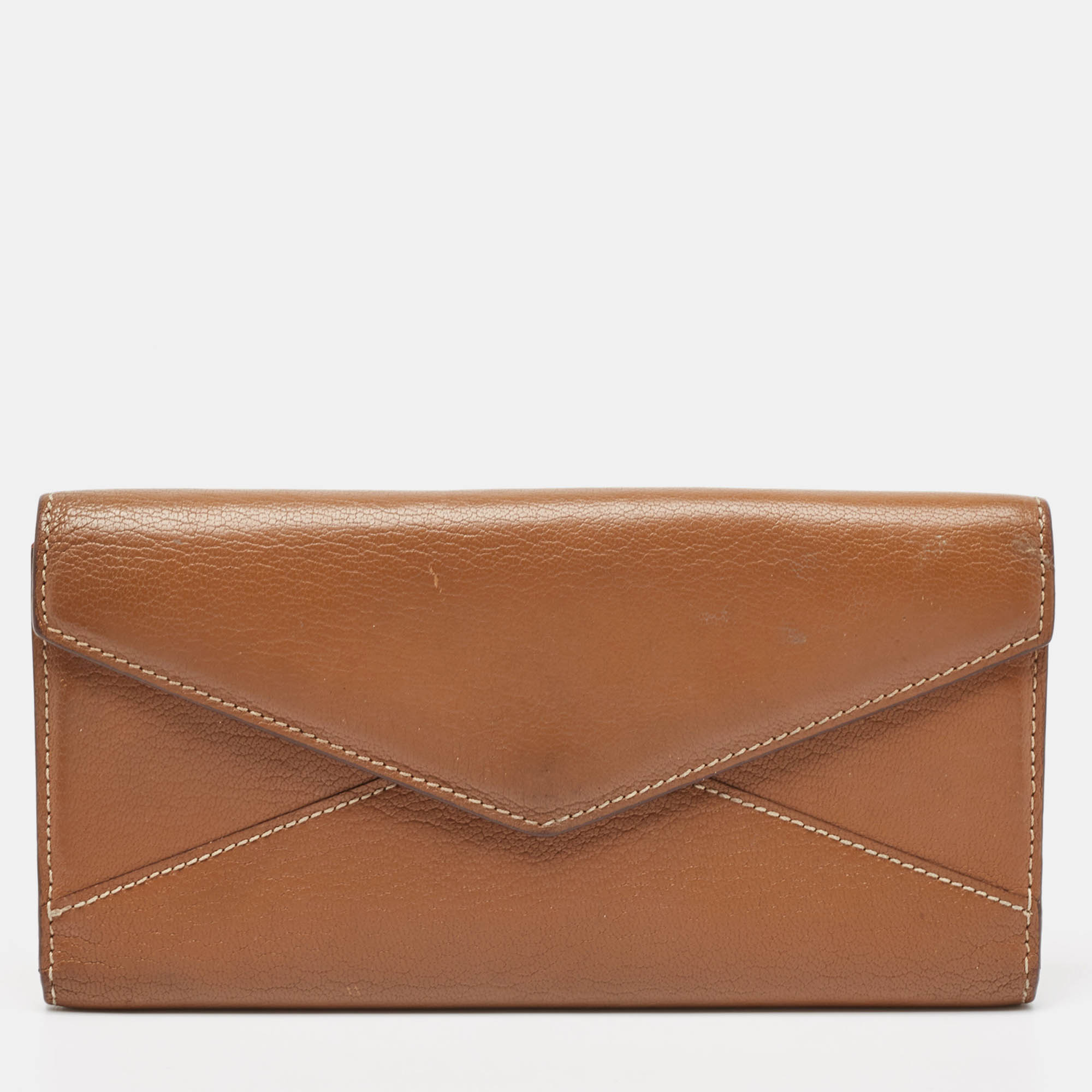 

Cartier Brown Leather Le Must Envelope Trifold Wallet