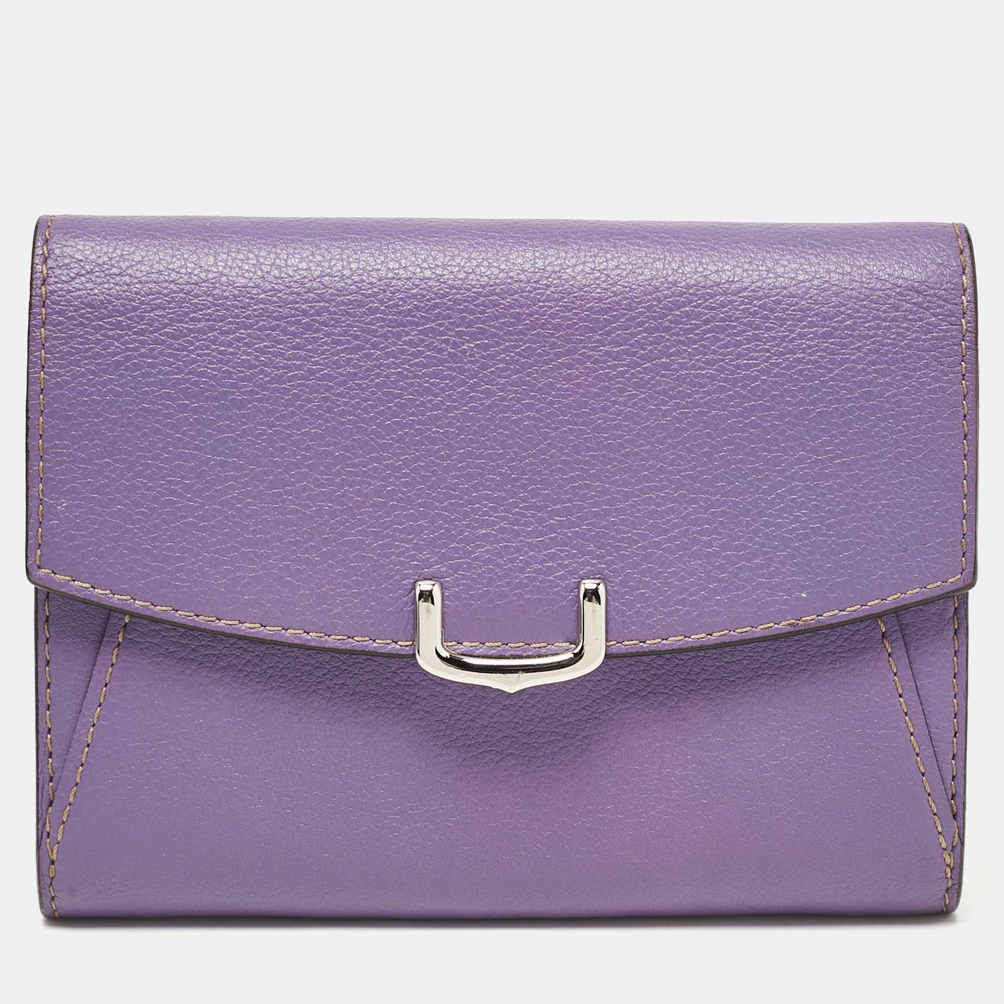 

Cartier Purple Leather C de Cartier Compact Wallet