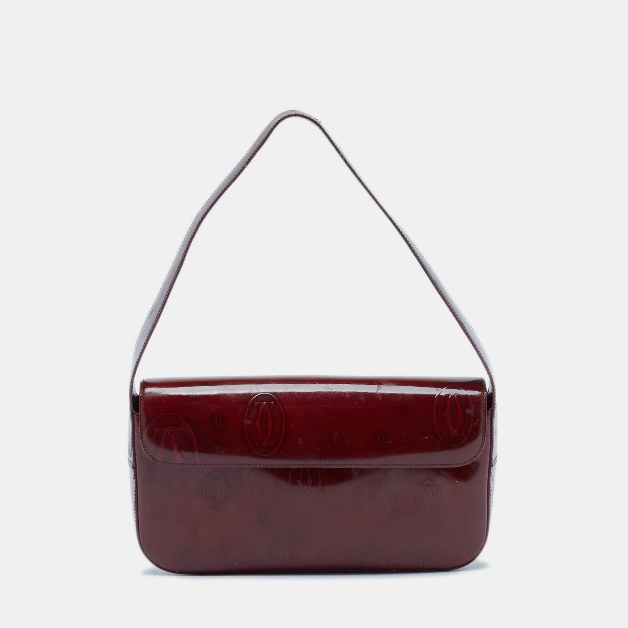 

Cartier Red Patent Leather Happy Birthday Flap Bag