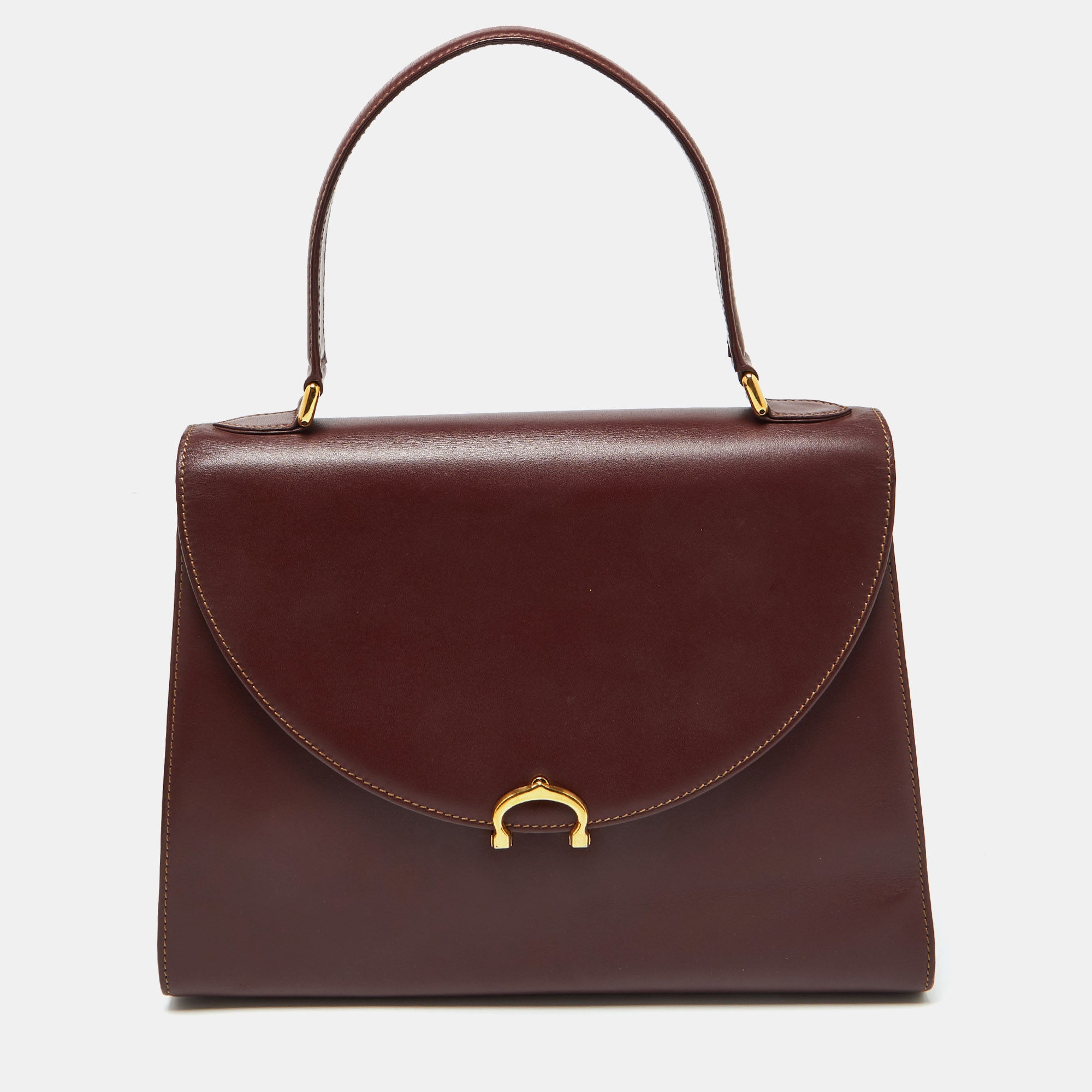 

Cartier Burgundy Leather Le Must De Cartier Top Handle Bag