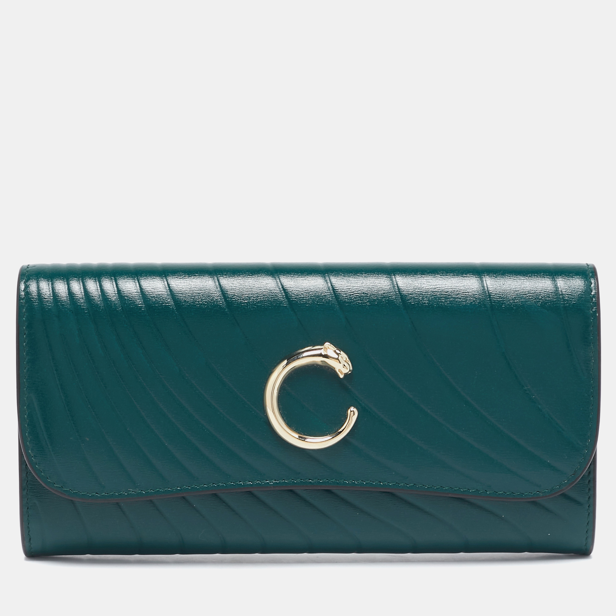 

Cartier Green Quilted Leather Panthère De Cartier International Wallet