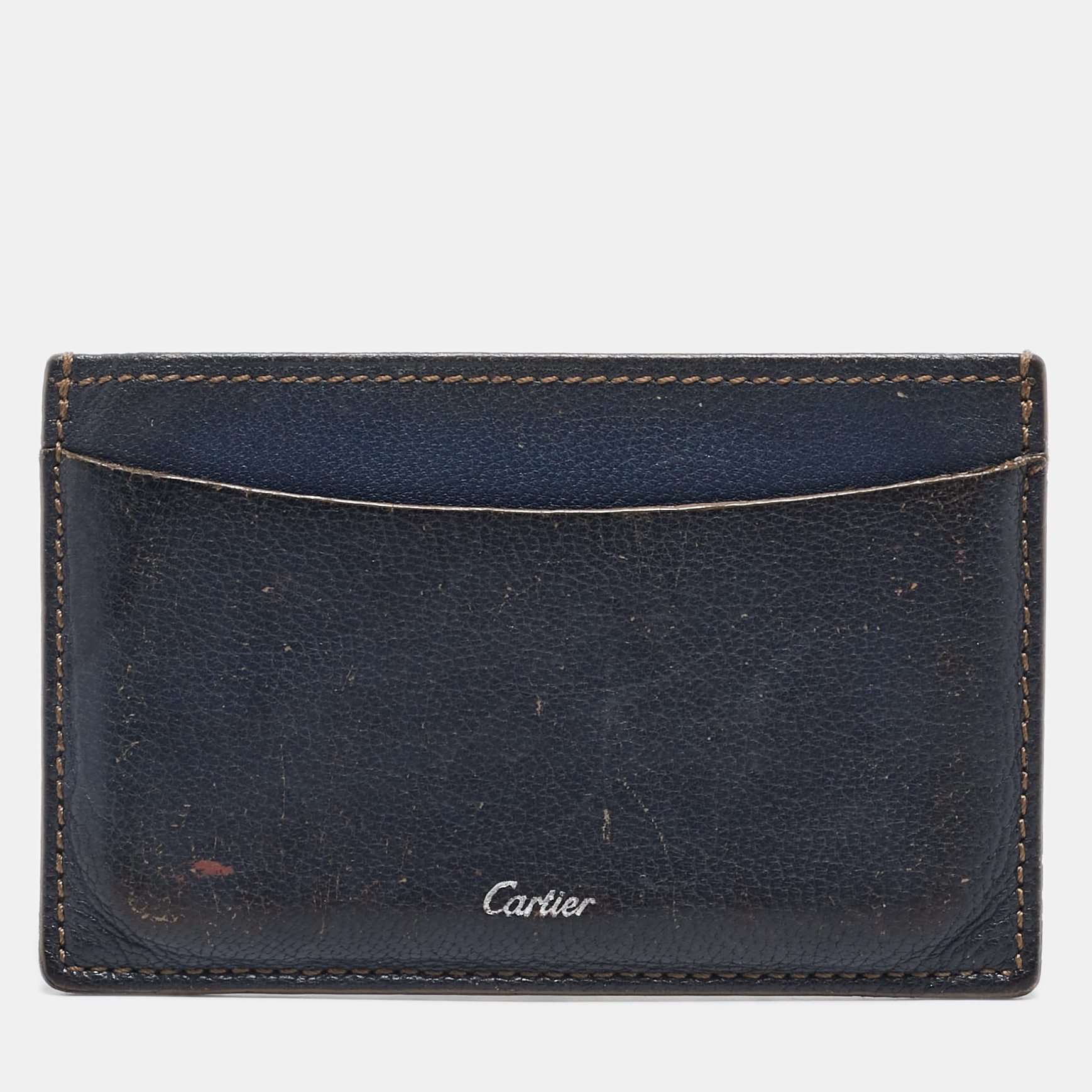 

Cartier Navy Blue Leather Card Holder