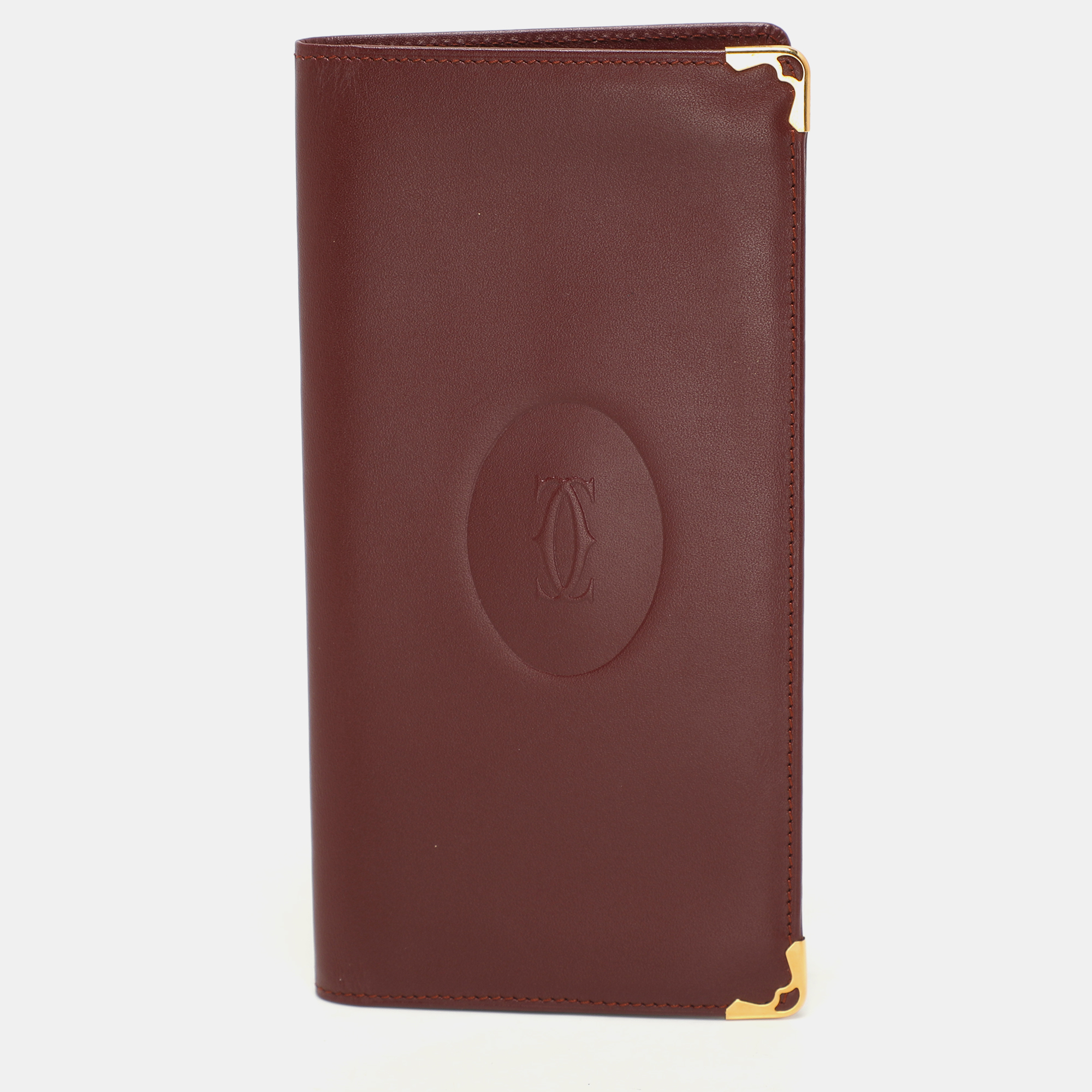 

Cartier Burgundy Leather Must De Cartier Bi Fold Long Wallet