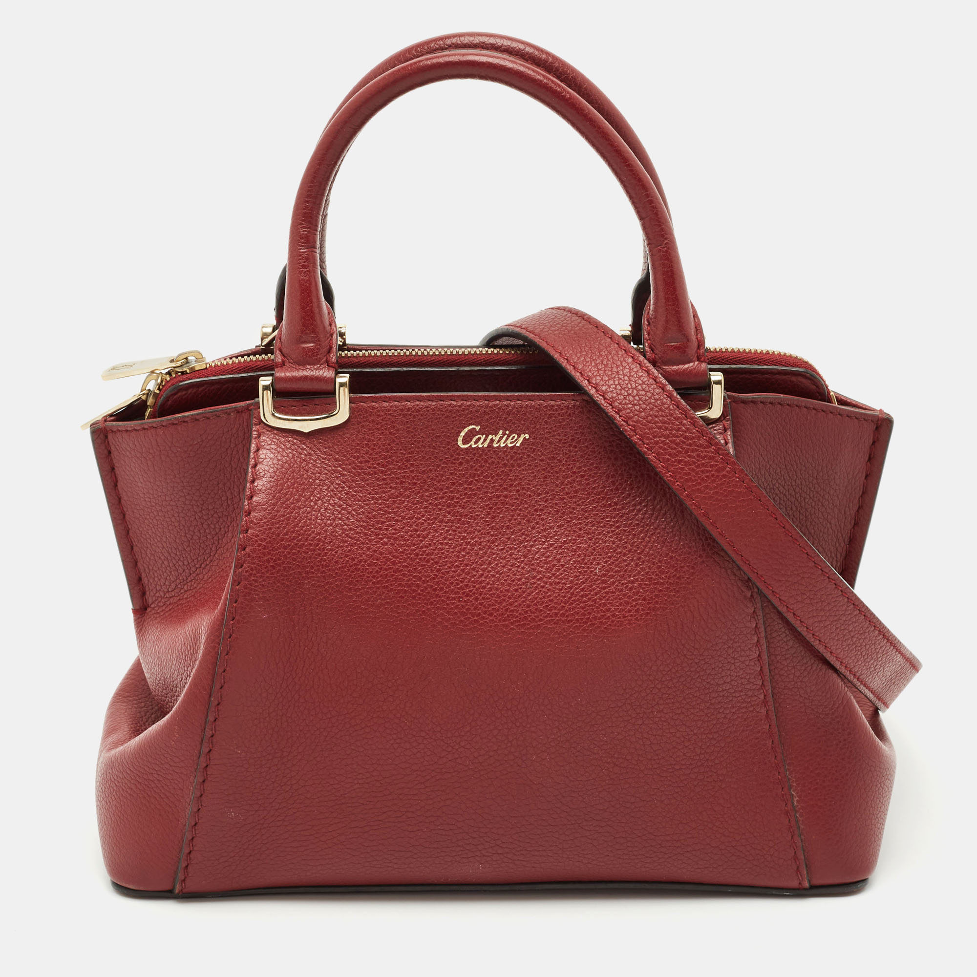 

Cartier Dark Red Leather Mini C de Cartier Satchel