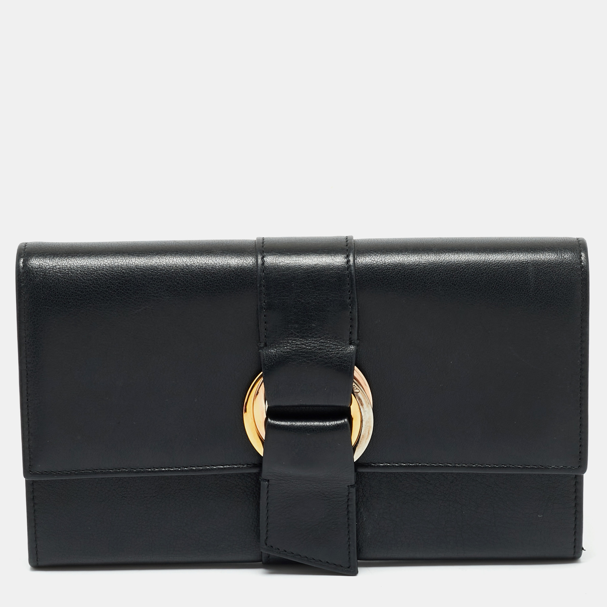 

Cartier Black Leather Trinity Continental Wallet