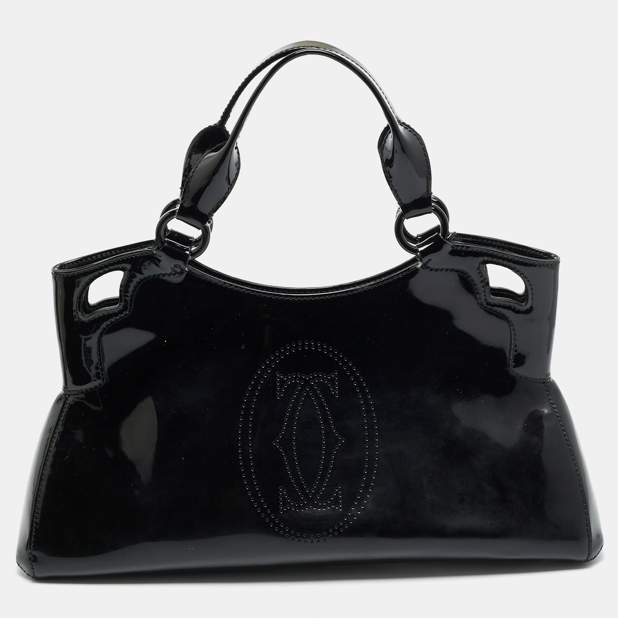 

Cartier Black Patent Leather Small Marcello De Cartier Bag
