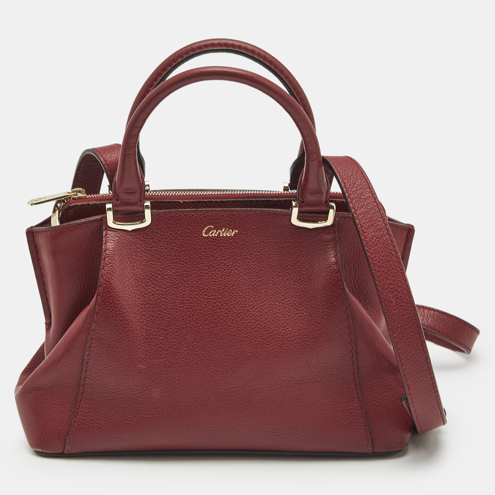 

Cartier Dark Red Leather Mini C de Cartier Bag