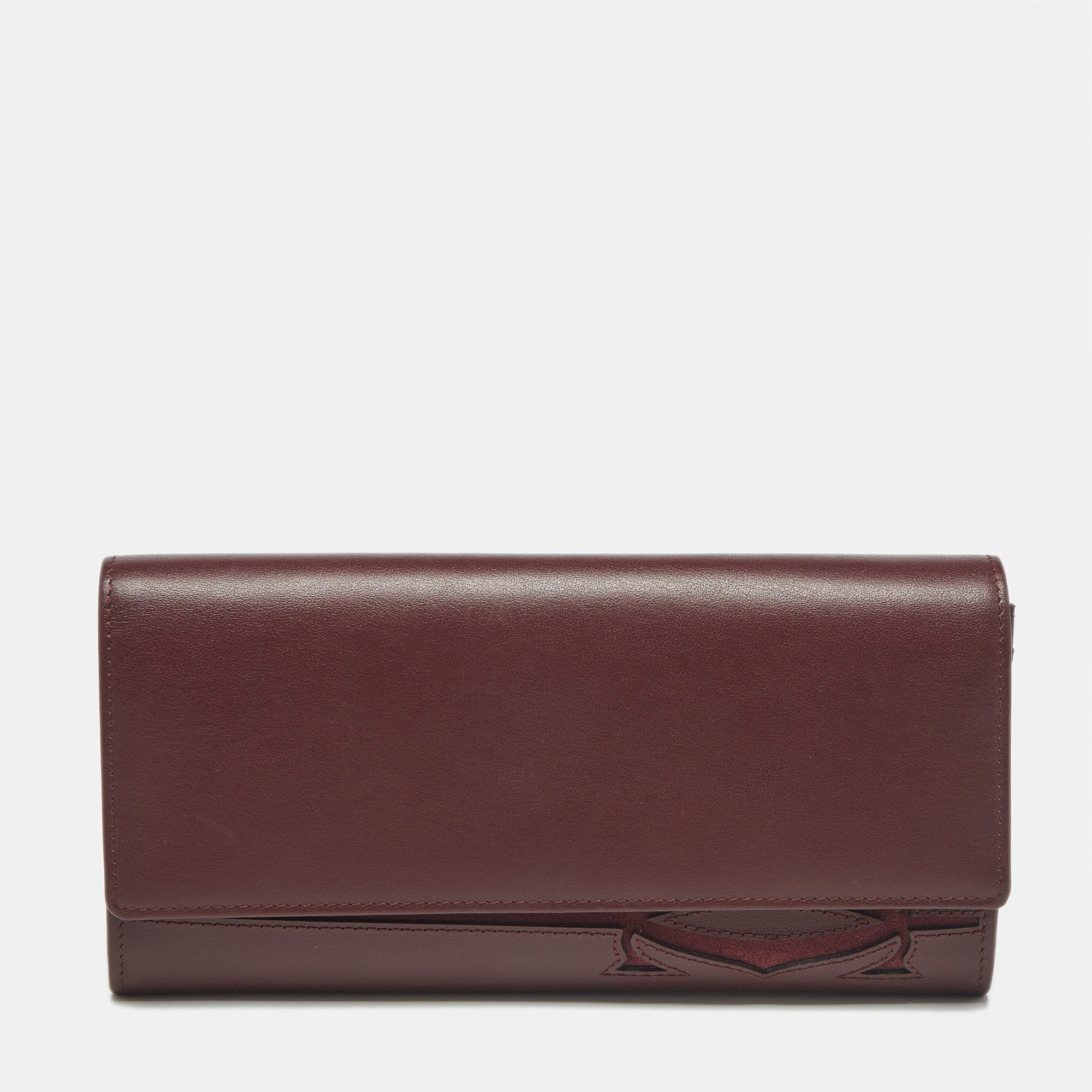 

Cartier Burgundy Leather and Suede Must C Continental Wallet