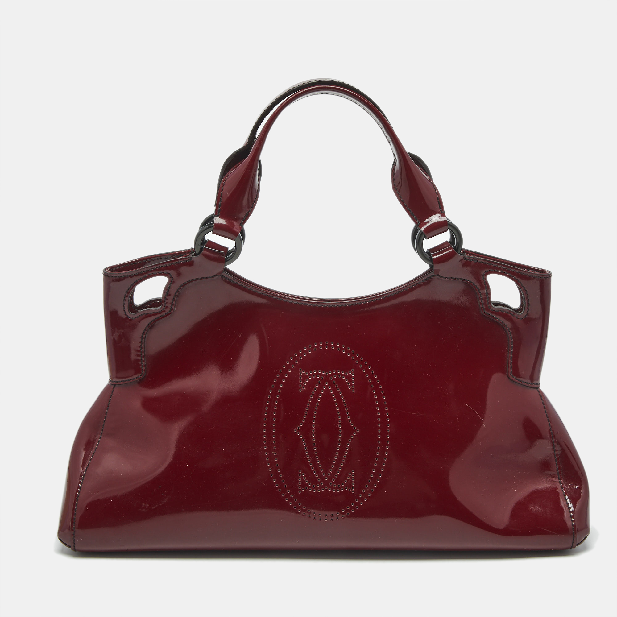 

Cartier Dark Red Patent Leather  Marcello De Cartier Tote