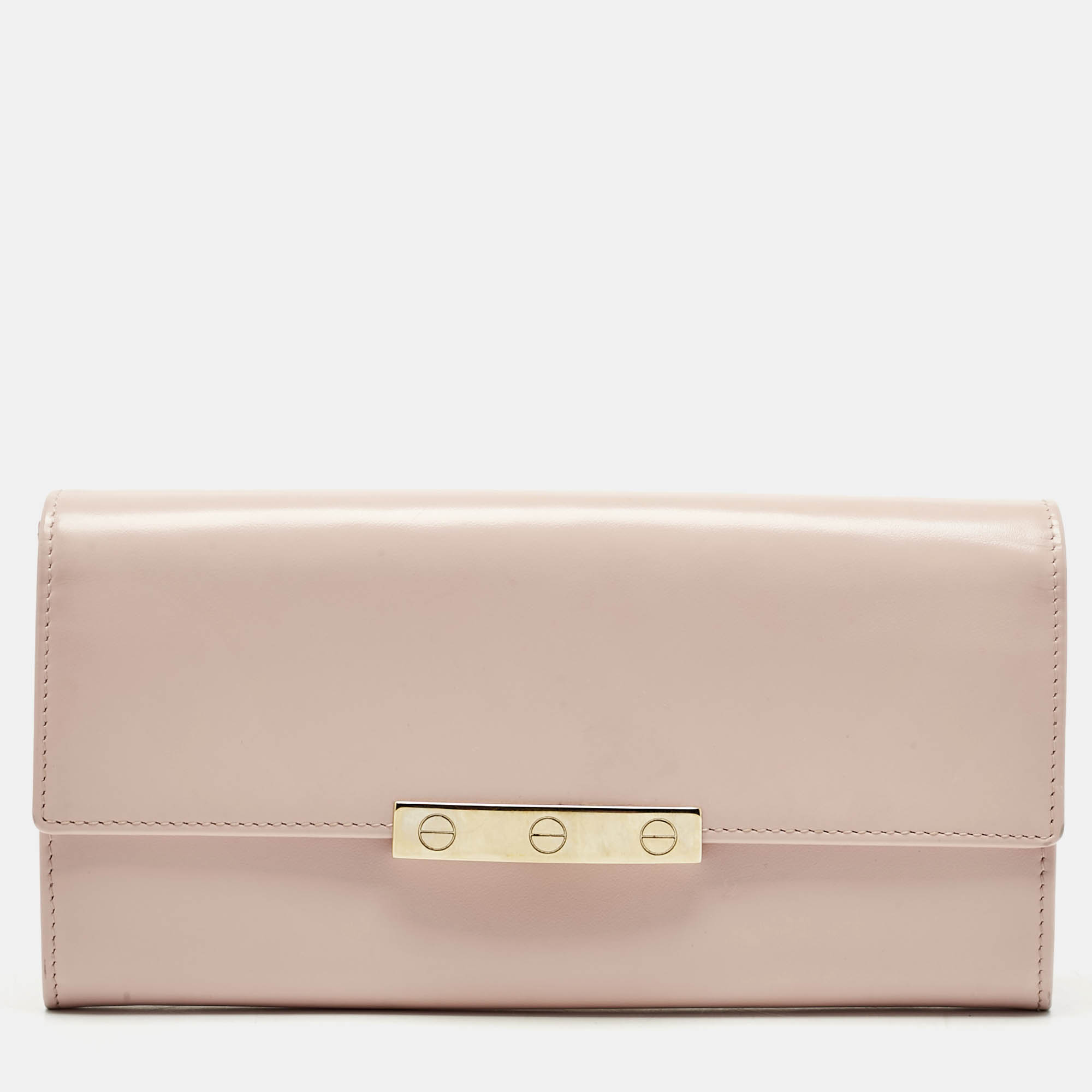

Cartier Light Pink Leather Love Flap Continental Wallet