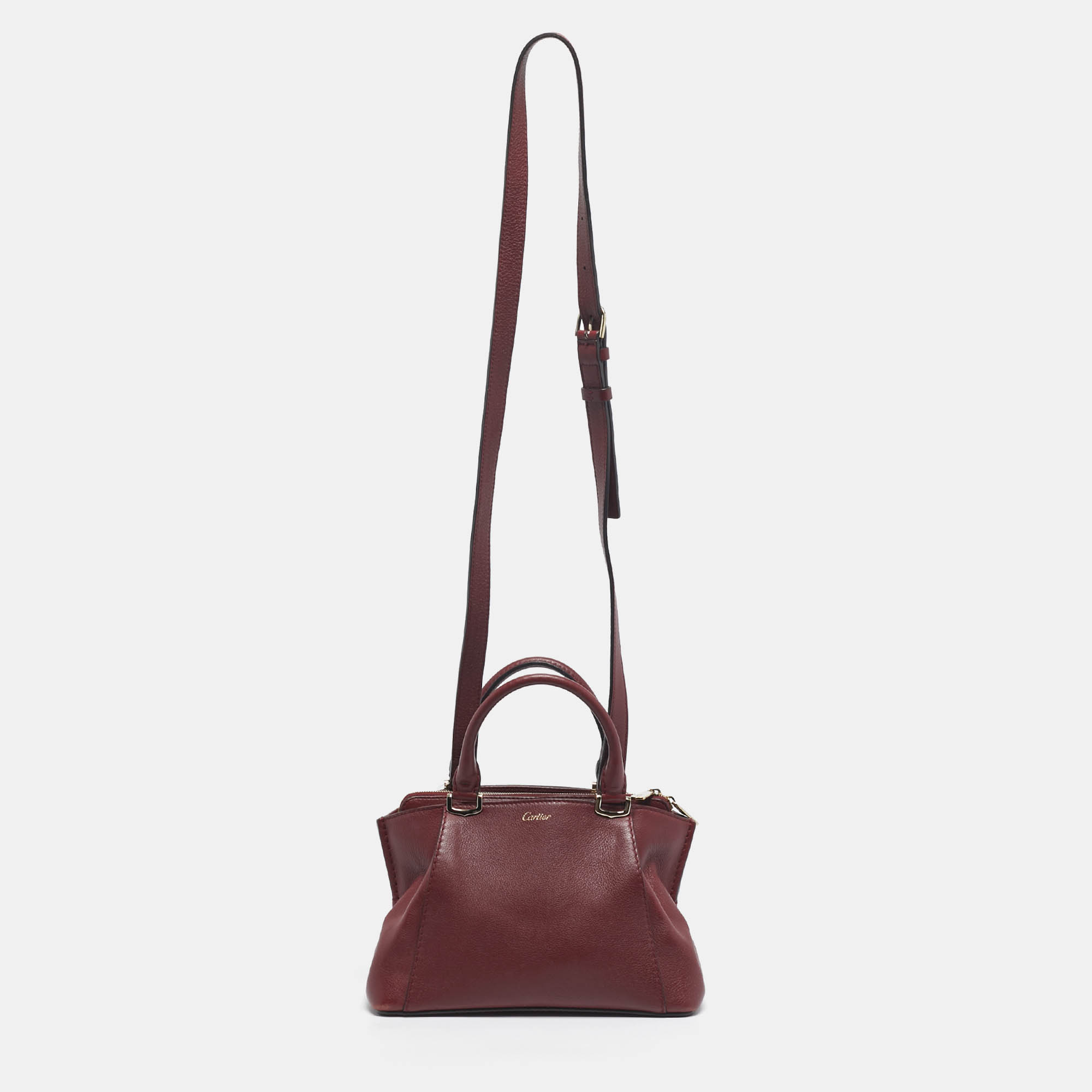 

Cartier Dark Red Leather Mini C de Cartier Bag