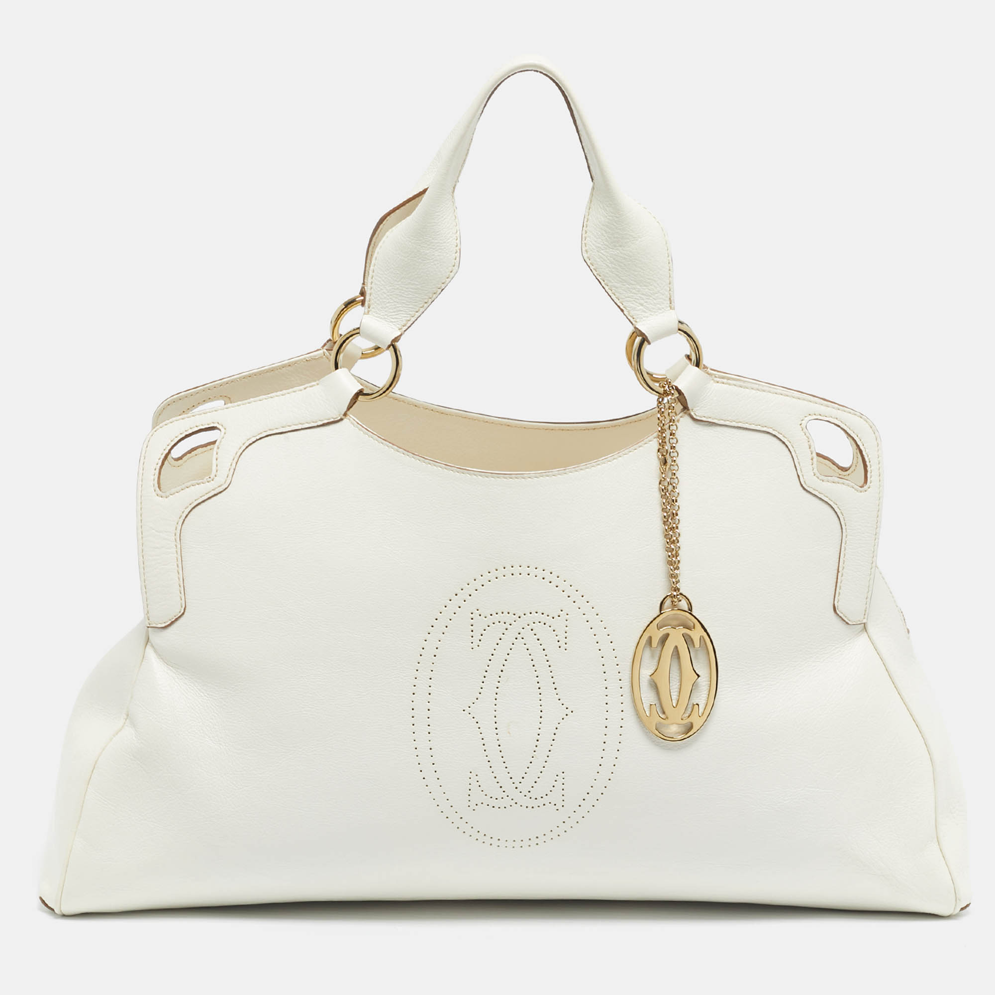 

Cartier White Leather Large Marcello de Cartier Bag
