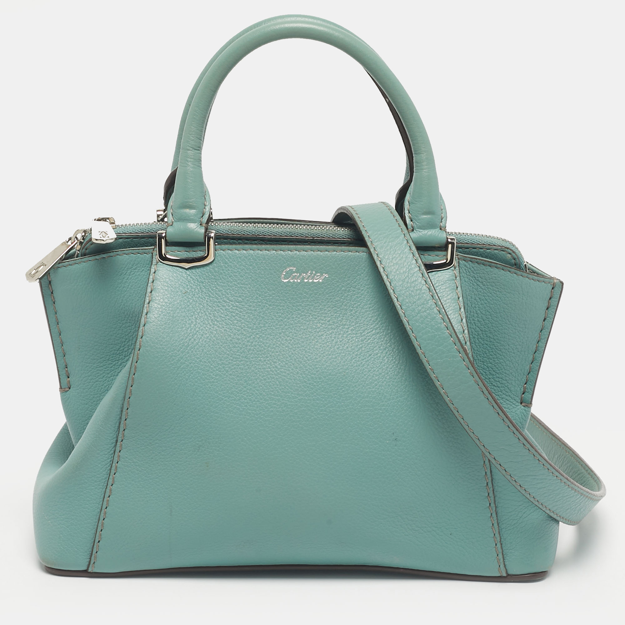 

Cartier Green Leather Mini C de Cartier Bag