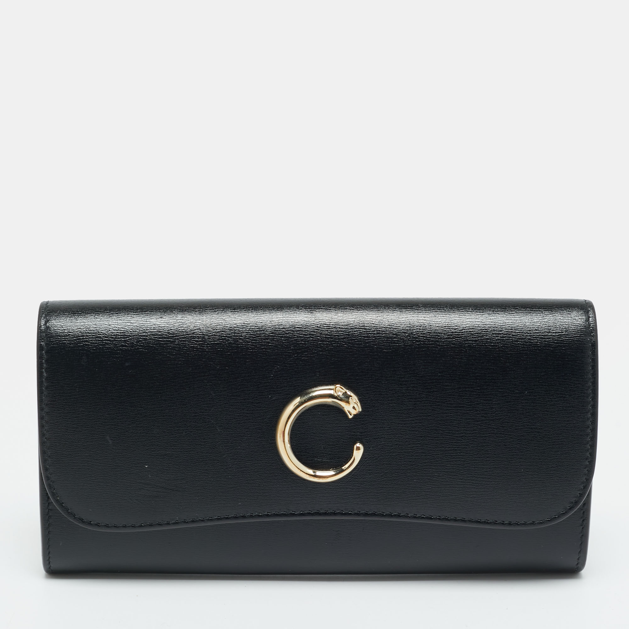 

Cartier Panthère de Cartier Black Leather Continental Wallet