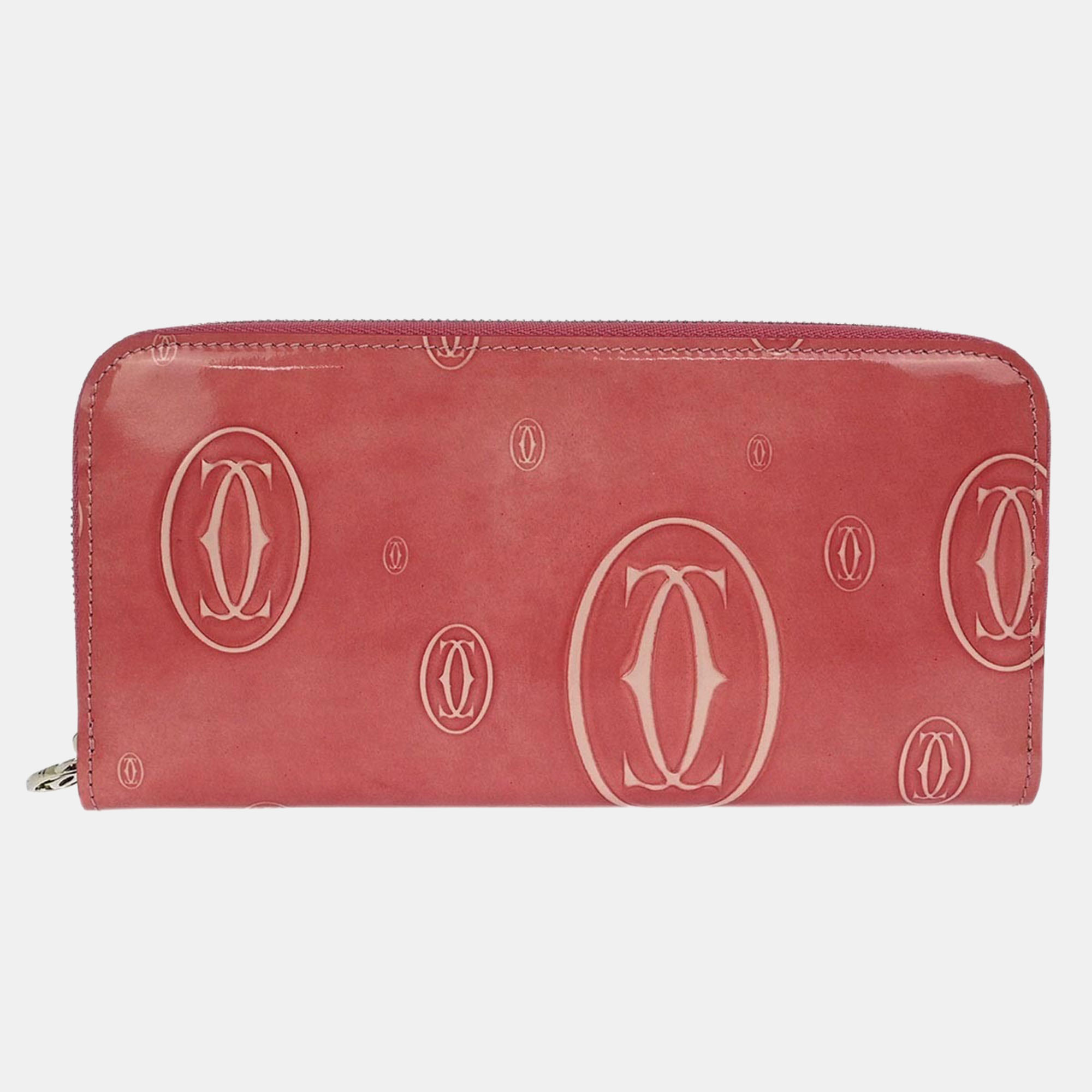 

Cartier Pink Patent Leather Happy Birthday Wallet