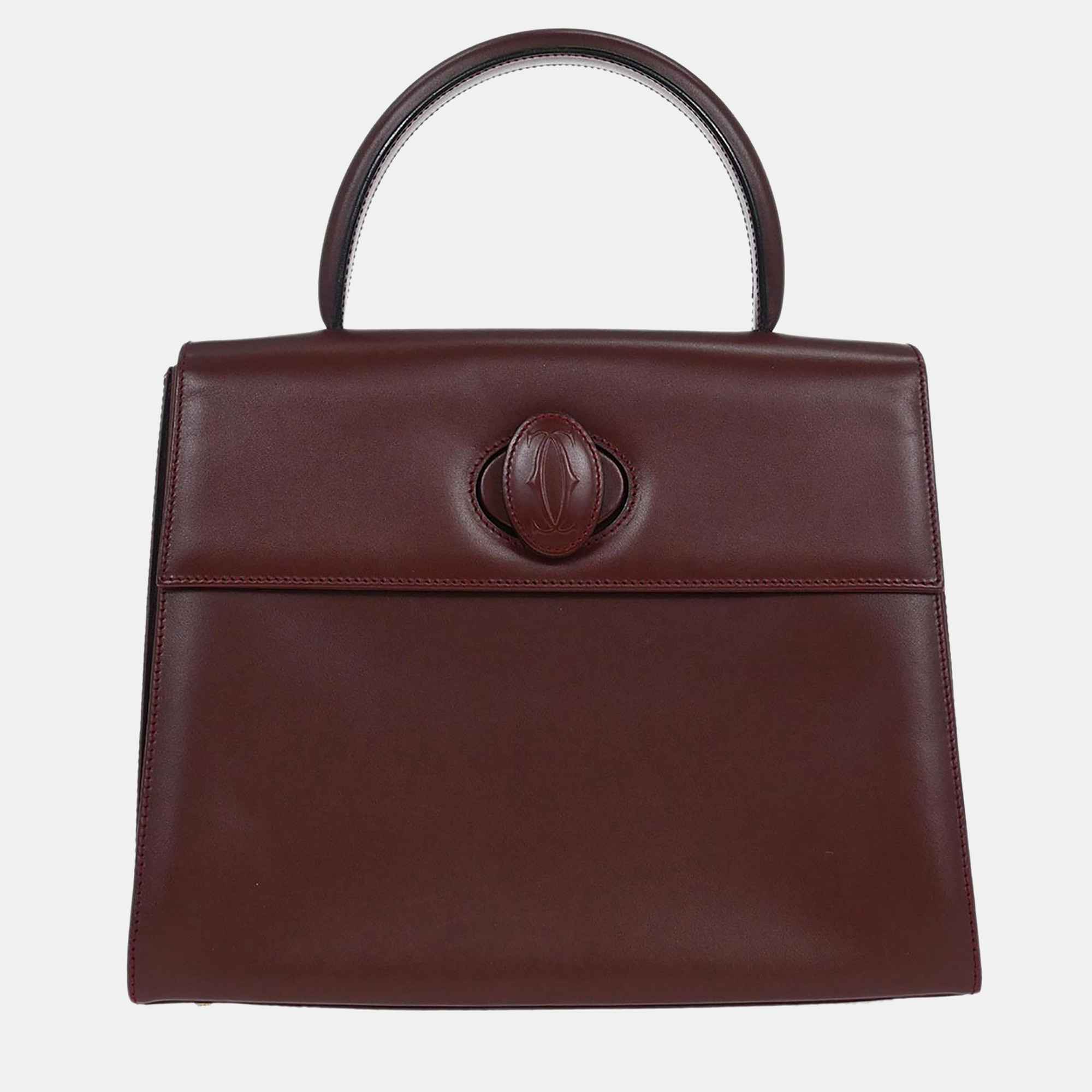 

Cartier Must De Cartier Bordeaux Calfskin Leather Top Handle Bag, Burgundy