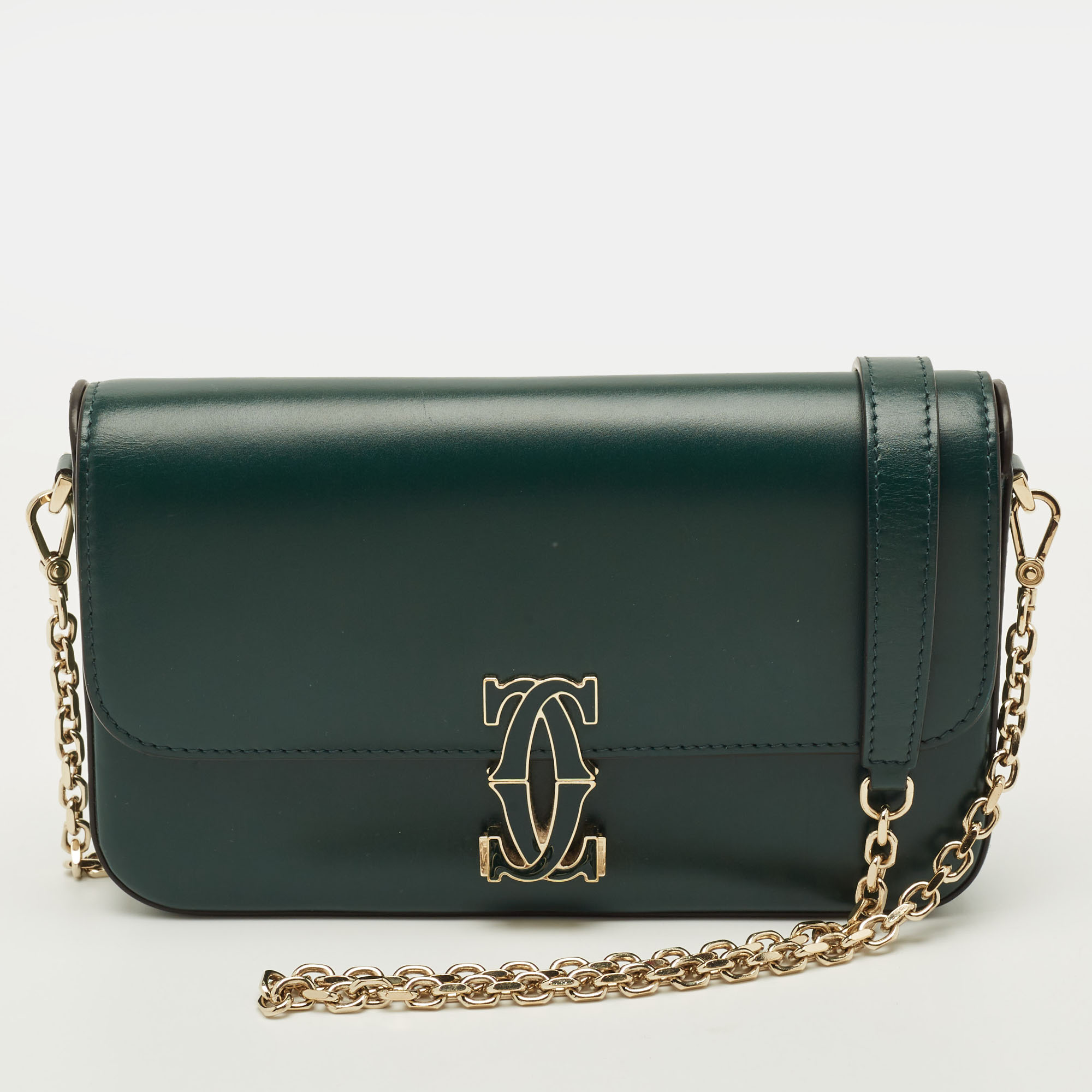 

Cartier Double C de Cartier Green Leather Shoulder Bag