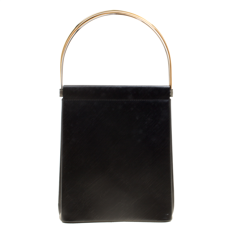 Cartier Black Leather Small Trinity Bag