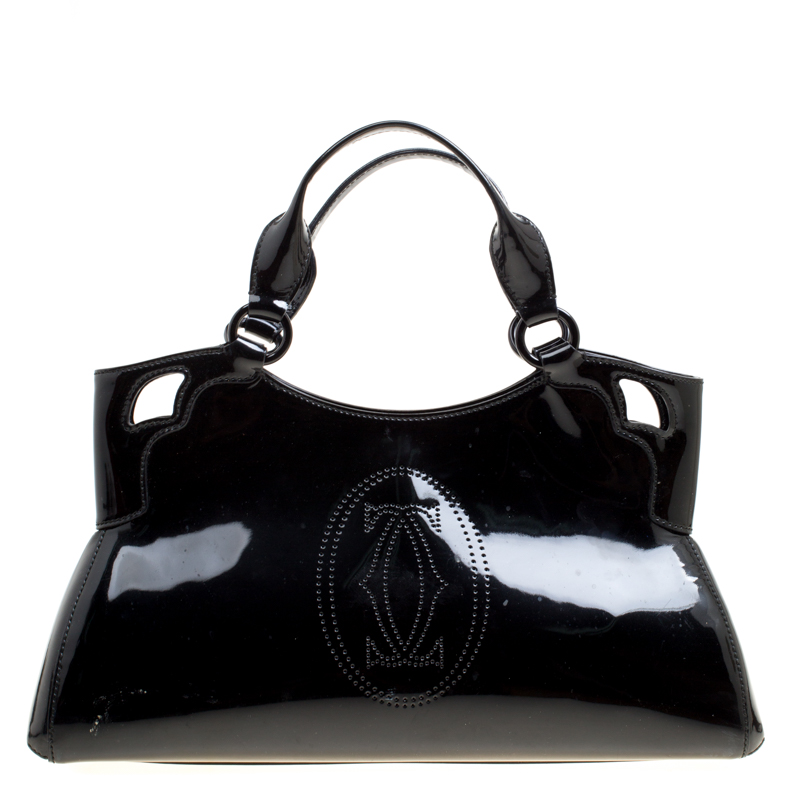 Cartier Black Patent Leather Small Marcello De Cartier Tote