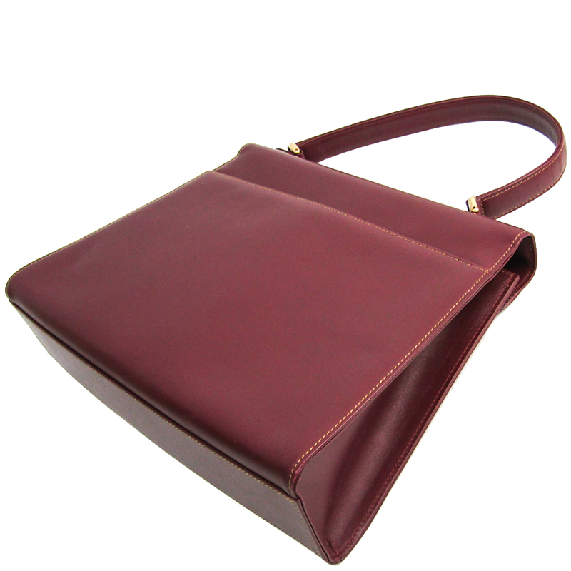 

Cartier Bordeaux Leather Must Top Handle Bag, Burgundy