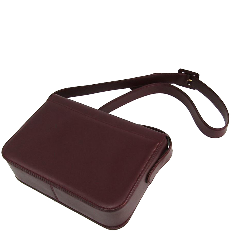 

Cartier Wine Leather Shoulder Bag, Burgundy