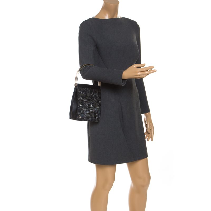 

Cartier Black Satin and Feather Small Trinity Cage Bag