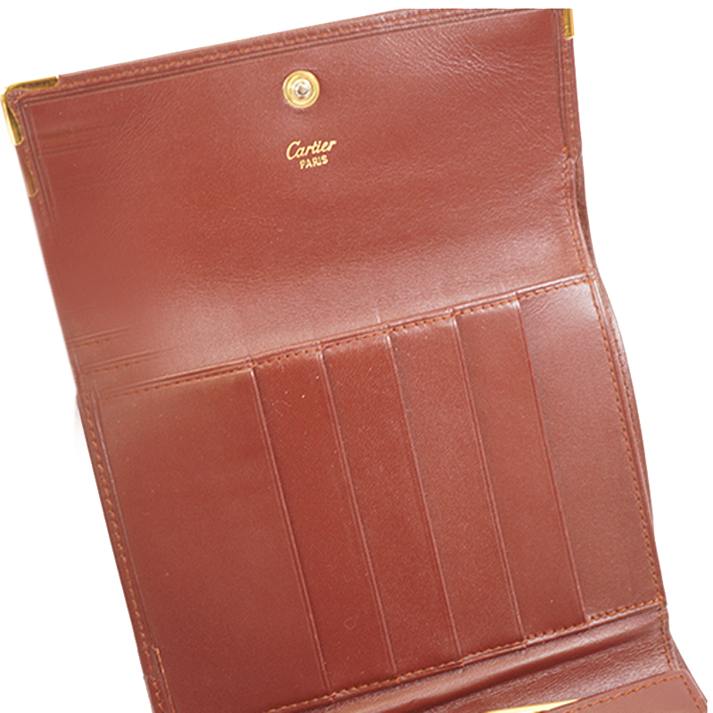 

Cartier Bordeaux Leather Must de Bi-fold Wallet, Burgundy