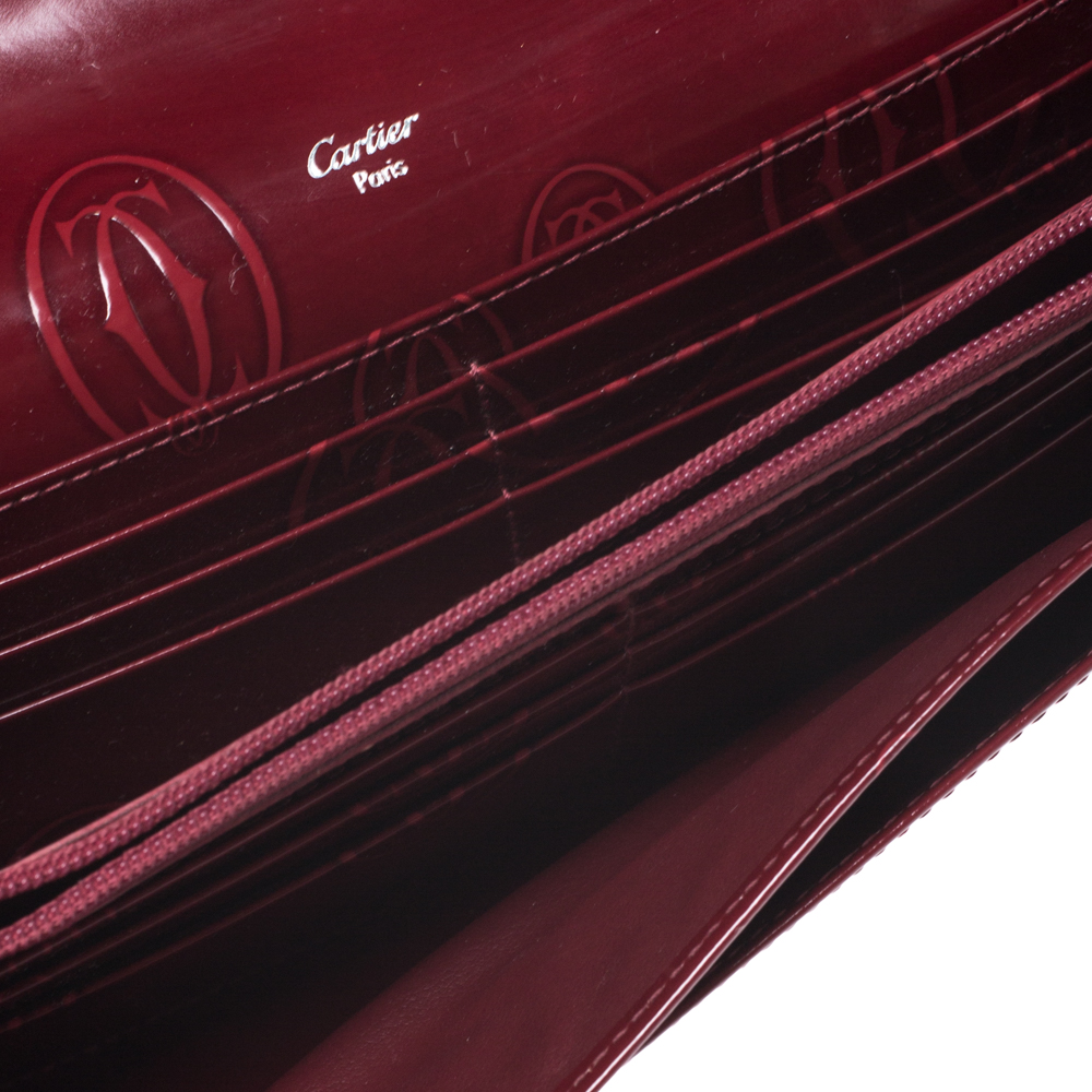

Cartier Maroon Patent Leather Happy Birthday Continental Wallet, Burgundy