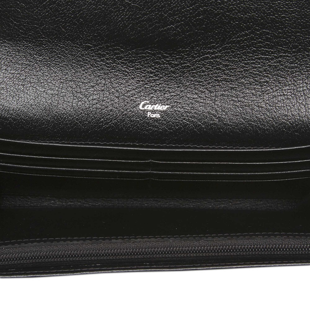 

Cartier Black Leather Marcello International Wallet