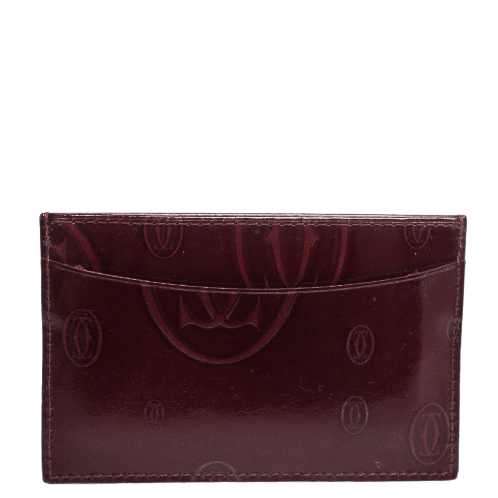 Cartier Red Patent Leather Happy Birthday Card Holder