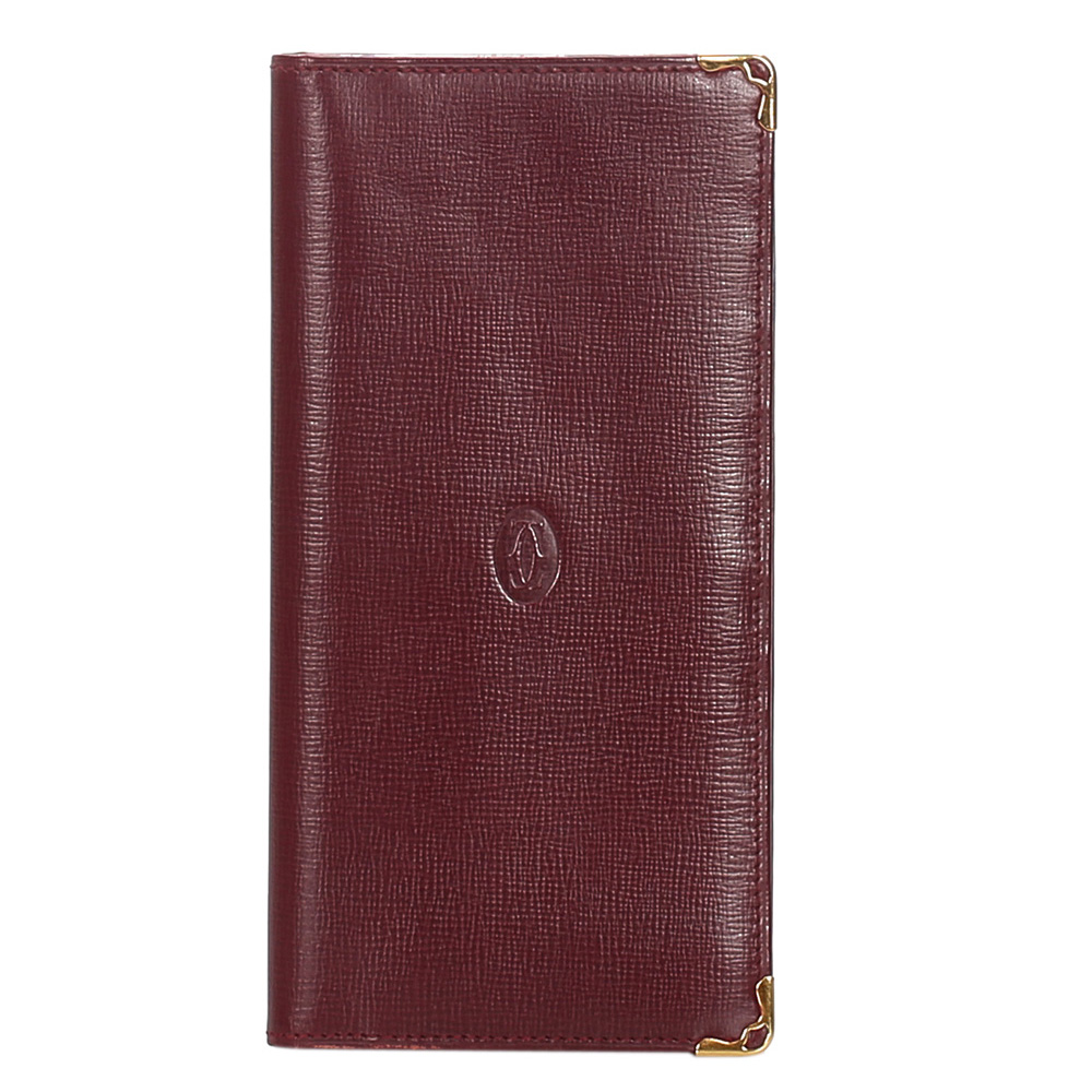 Pre Owned Cartier Red Leather Must De Cartier Wallet