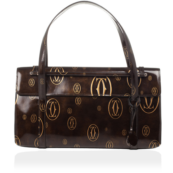 مملوكة مسبقًا Cartier Brown Happy Birthday Cabochon Flap Bag