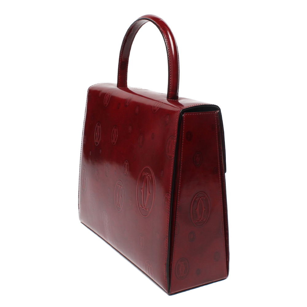 

Cartier Red Leather Happy Birthday Top Handle Bag
