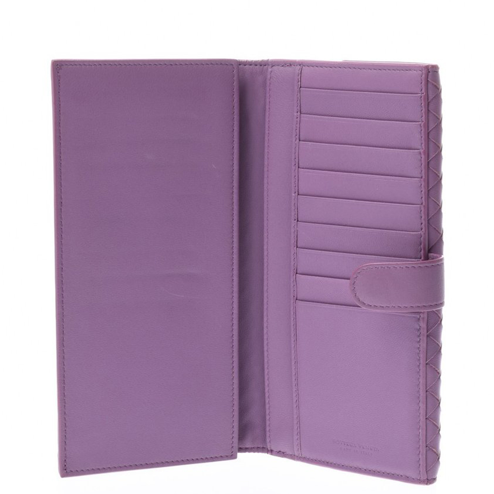 

Bottega Veneta Purple Intrecciato Leather Long Wallet
