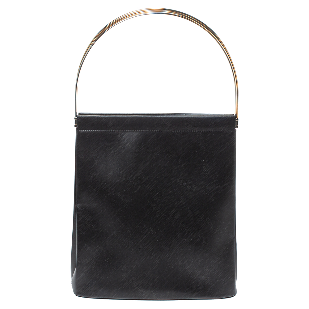 Cartier Black Leather Trinity Bag