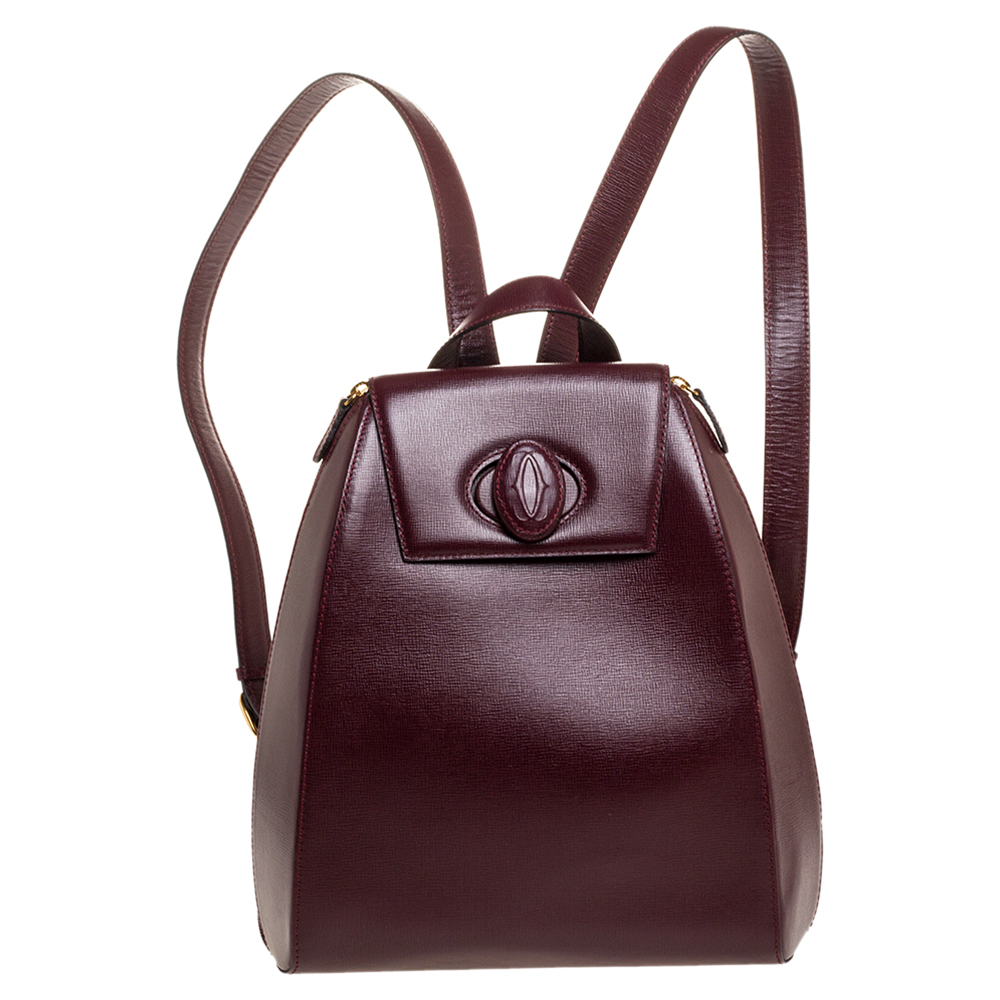 Cartier Burgundy Leather Happy Birthday Backpack