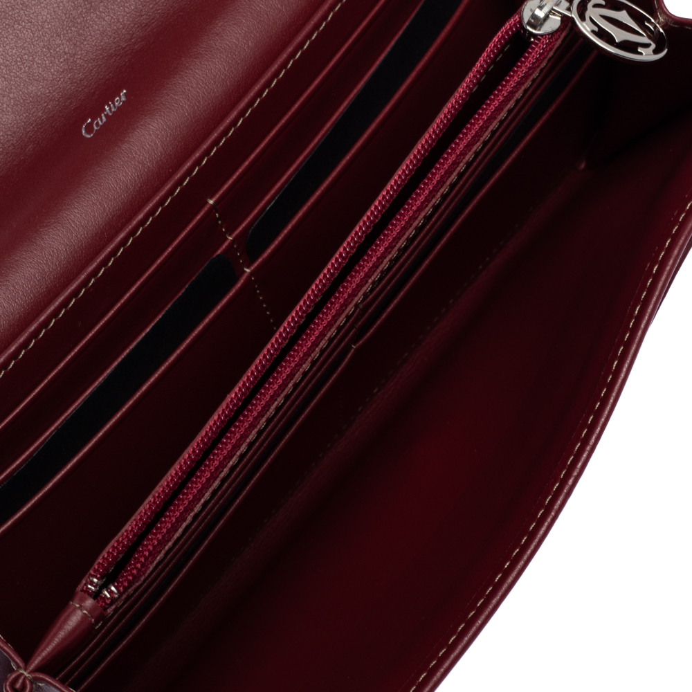 

Cartier Maroon Leather Happy Birthday Continental Wallet, Red