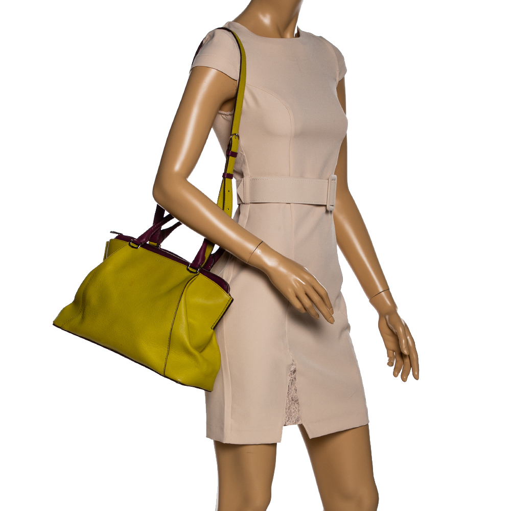 

Cartier Yellow/Purple Leather C De cartier Small Tote