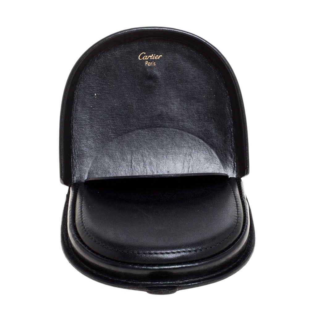 

Cartier Black Leather Horseshoe Type Coin Purse