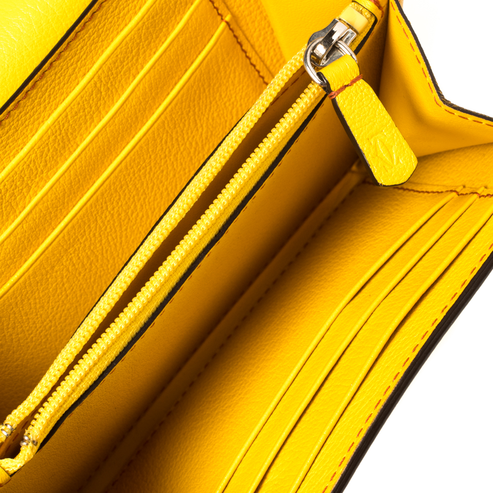 

Cartier Yellow Leather Small C de Cartier Compact Wallet