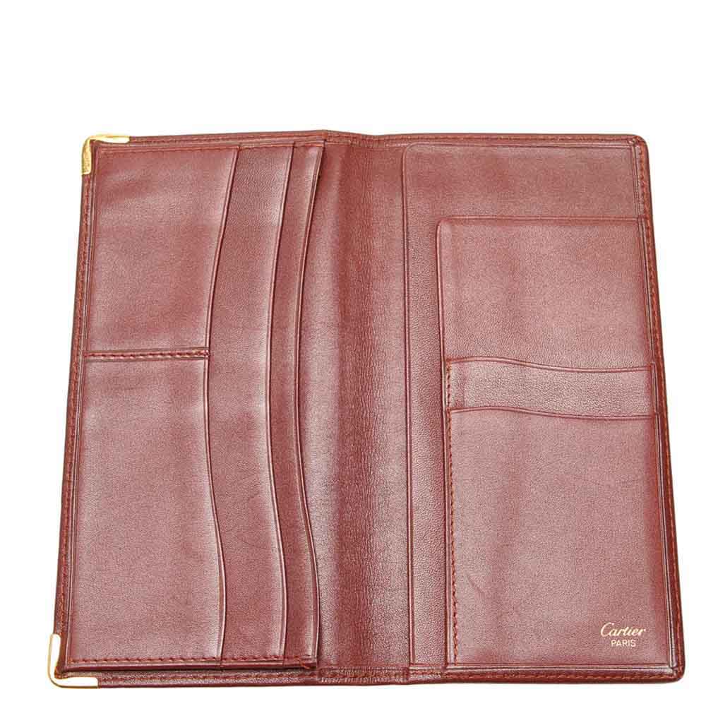 

Cartier Burgundy Leather Vintage Must De Cartier Wallet, Red