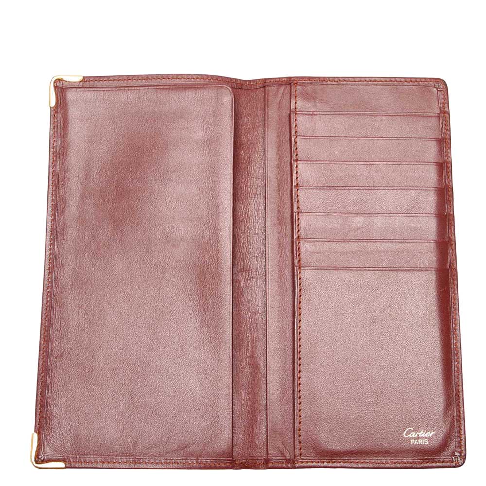 

Cartier Burgundy Leather De Cartier Leather Long Wallet, Red