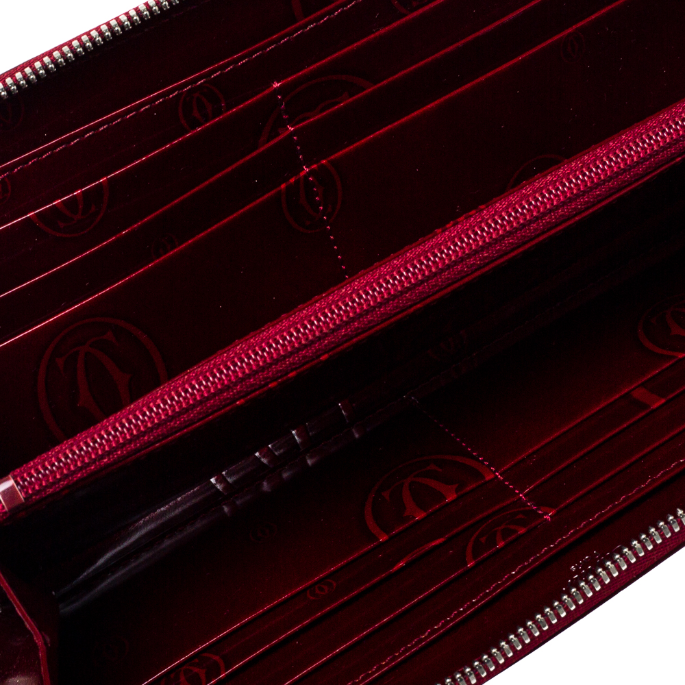 

Cartier Red Leather Happy Birthday Zip Around Wallet