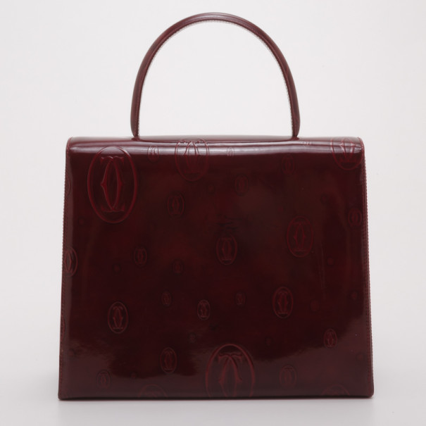 Cartier Burgundy Happy Birthday Top Handle Bag Cartier TLC