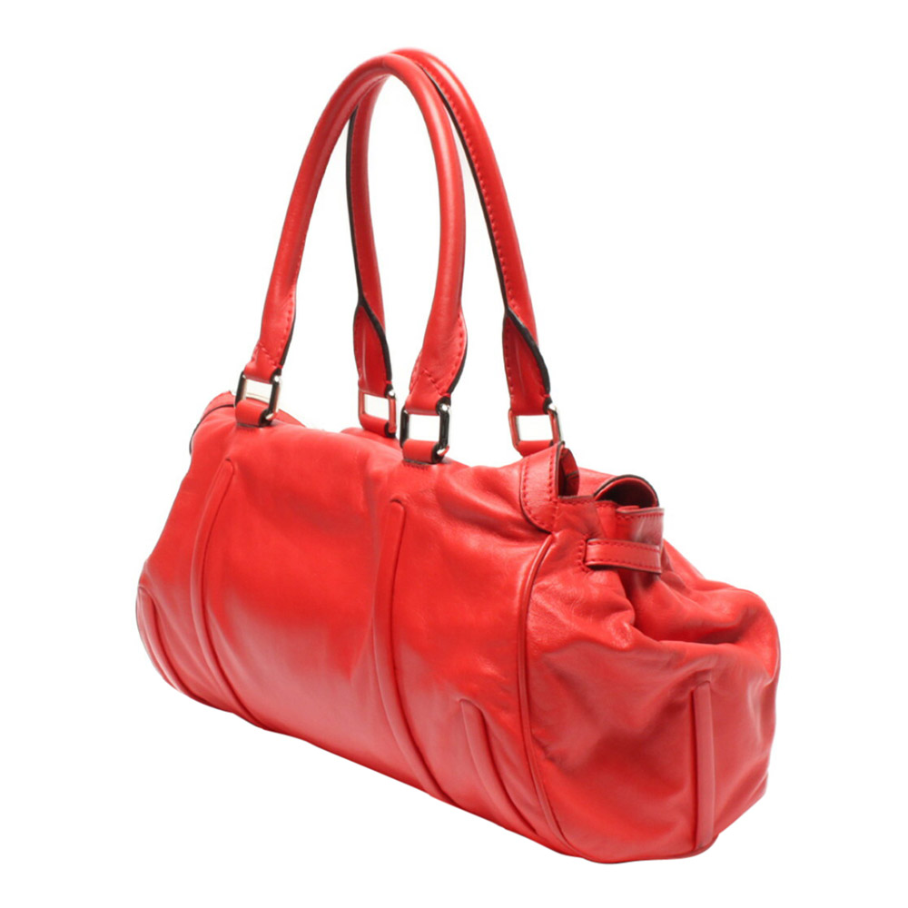 

Cartier Red Leather Turnlock Satchel