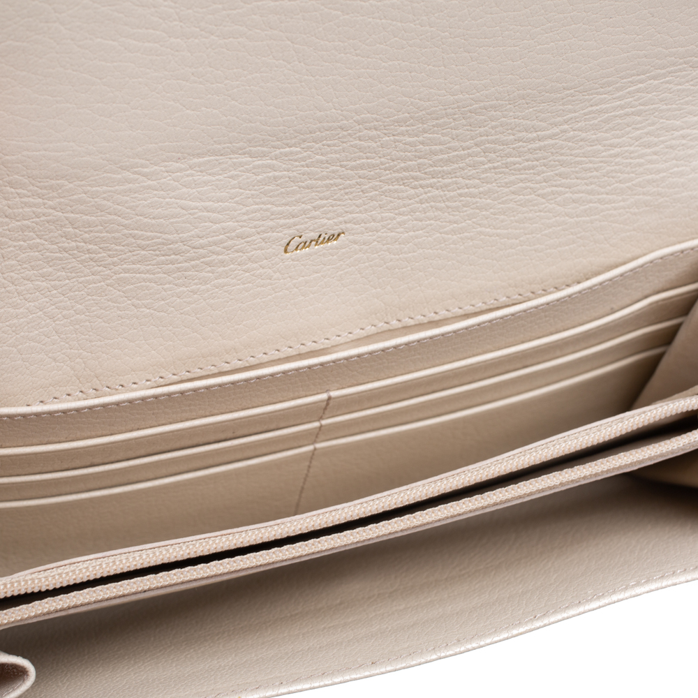 

Cartier Cream White Leather Love Continental Wallet