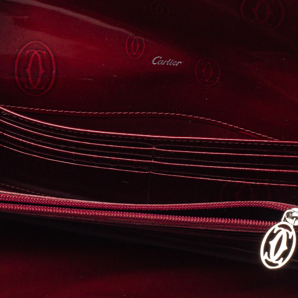 

Cartier Dark Red Leather Happy Birthday Continental Wallet