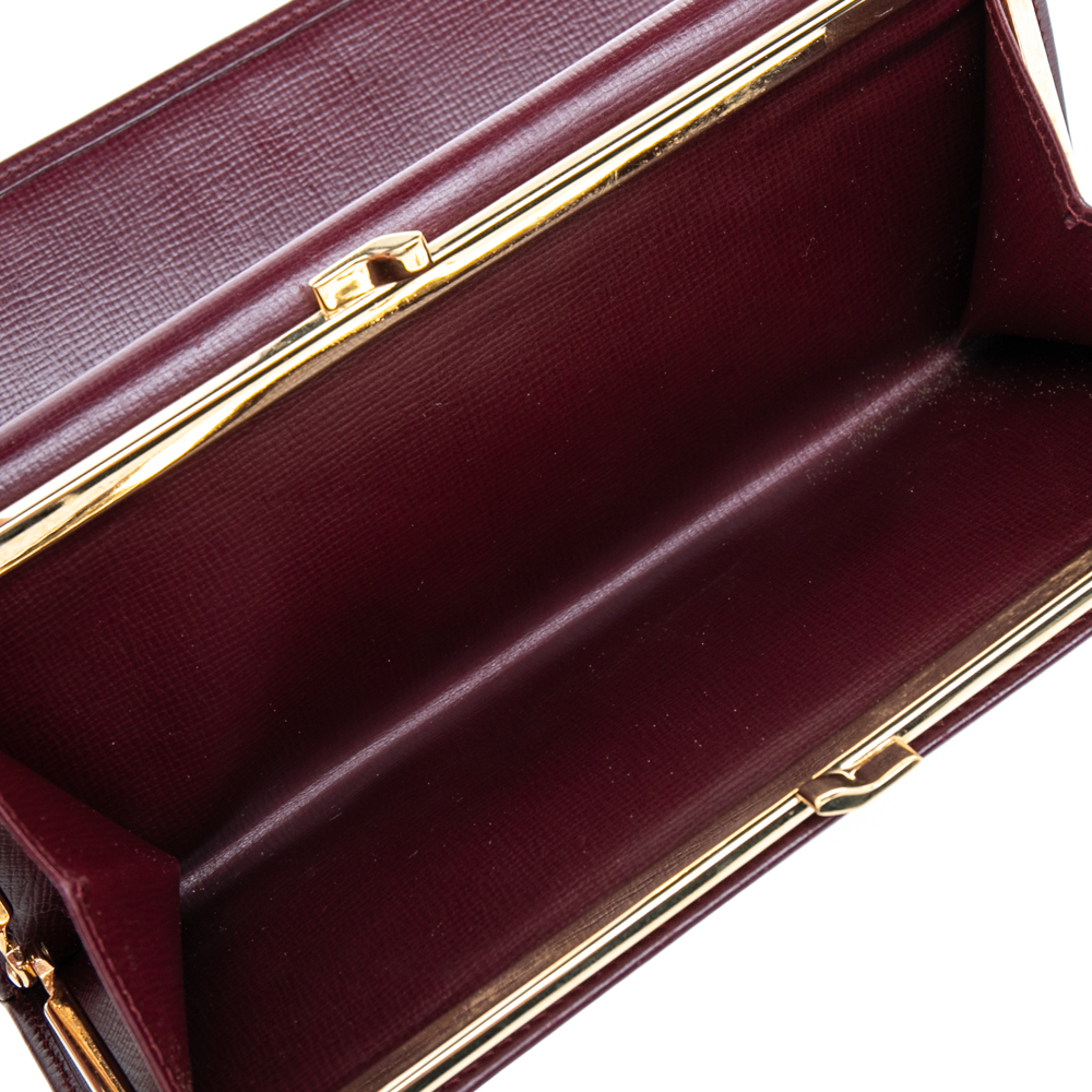 

Cartier Burgundy Leather Must de Cartier Continental Wallet