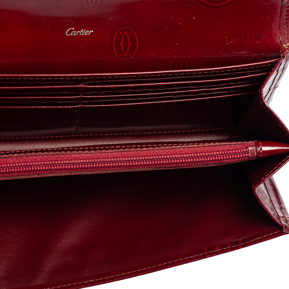 

Cartier Dark Red Leather Happy Birthday Continental Wallet